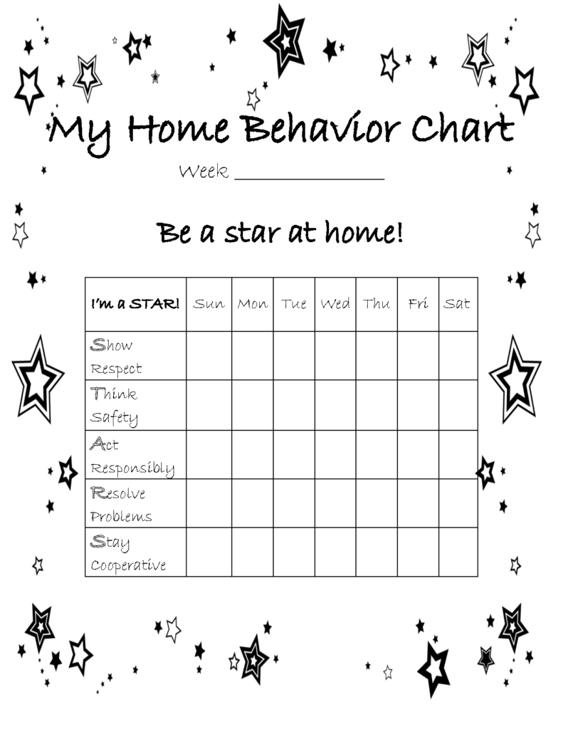 At Home Behavior Chart Free Printable Behavior Chart Home Behavior 