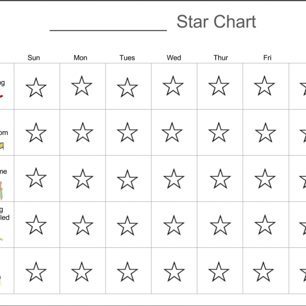 Behavior Star Chart Star Chart For Kids Star Behavior Charts Reward 
