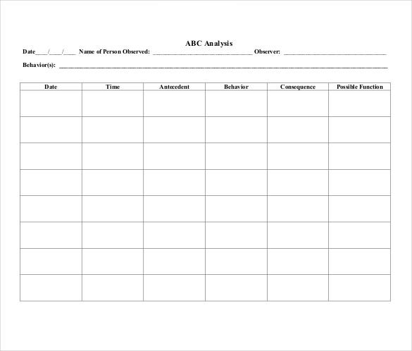 Behavior Tracking Template 10 Free Word Excel PDF Documents