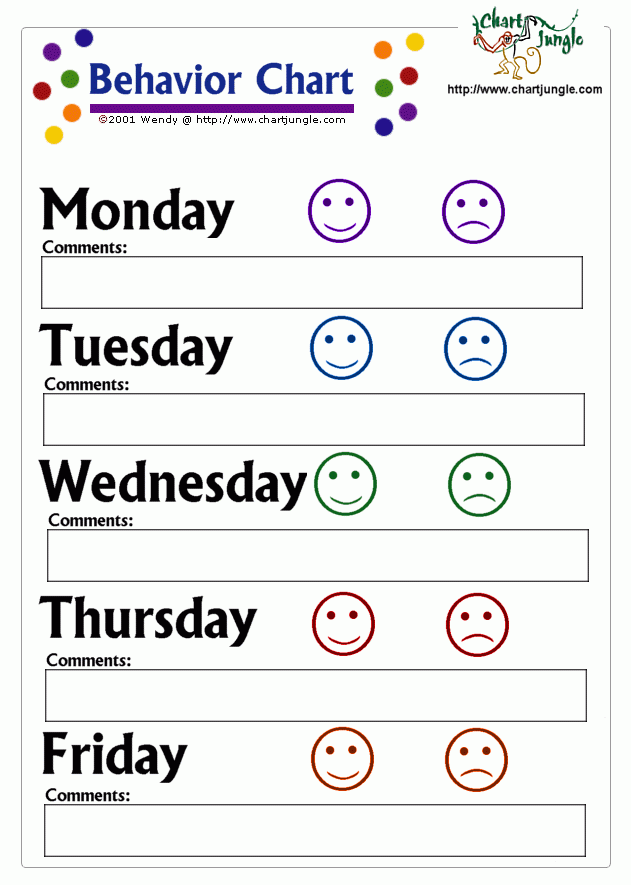 Behavioral Chart Behavior Chart Preschool Classroom Behavior Chart