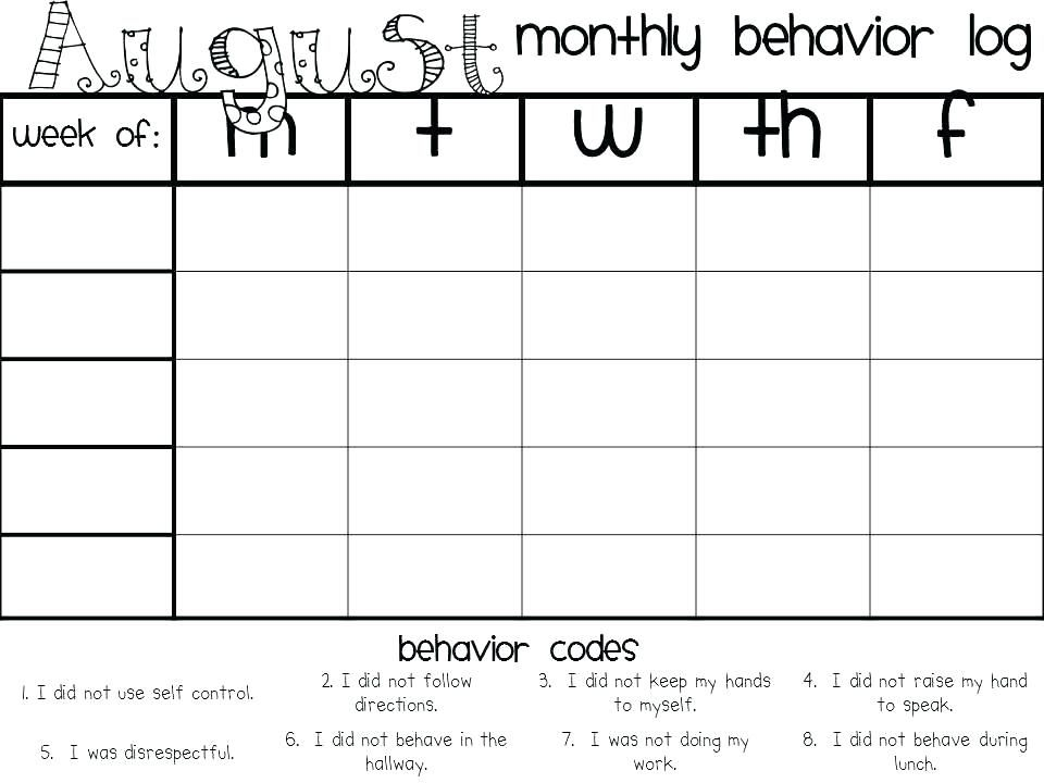 Correct Free Printable Behavior Charts For Teachers Free Printable 