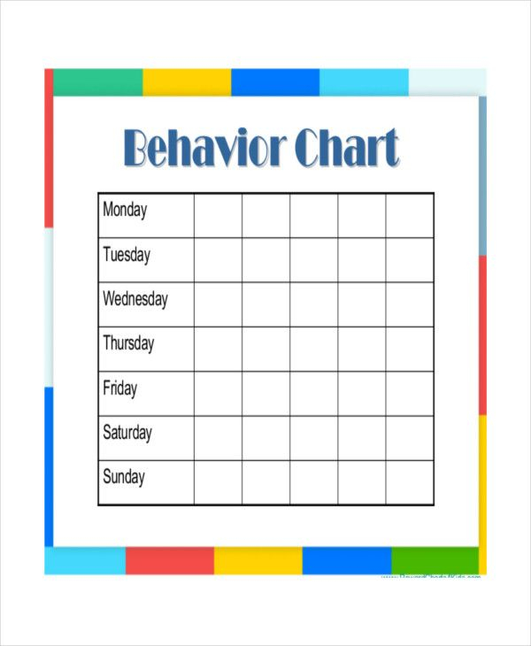 Daily Behavior Chart Template Good Behavior Chart Behaviour Chart 