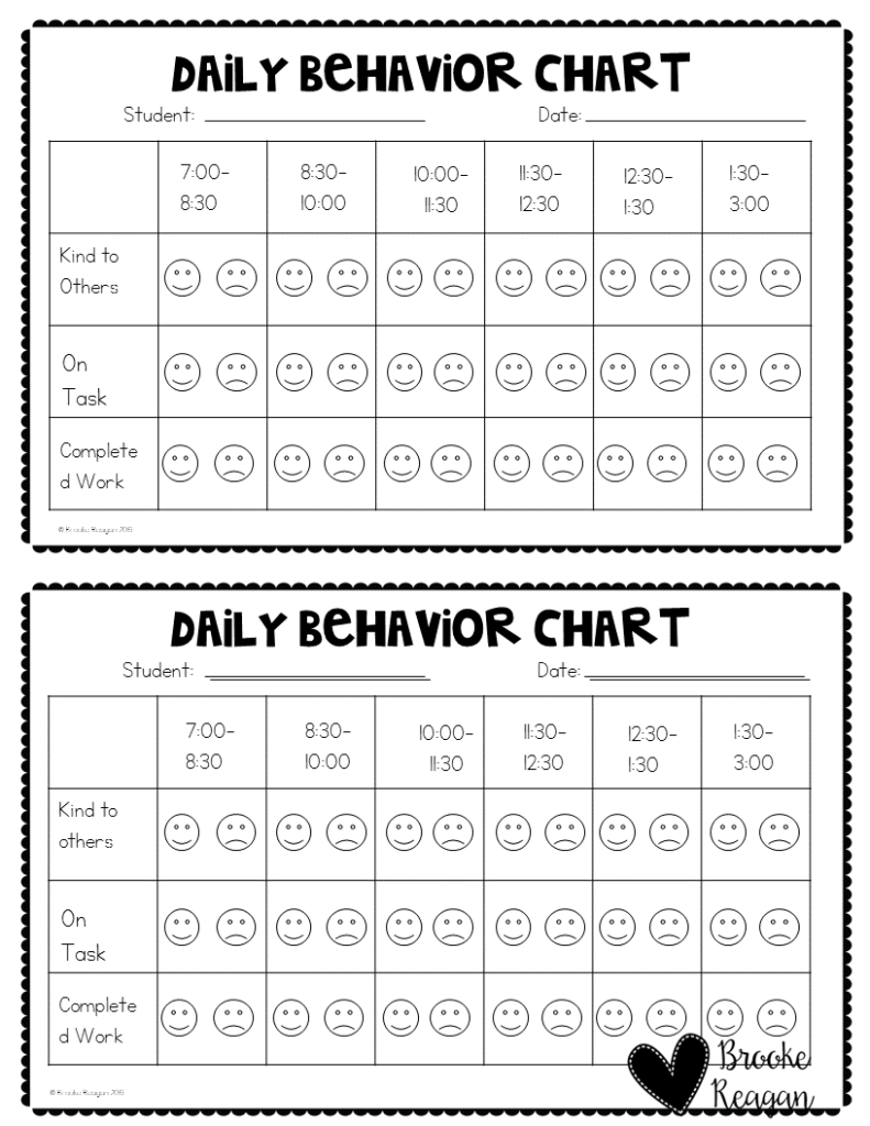 Daily Behavior Chart This Is A Simple And Meaningful Way To Track 