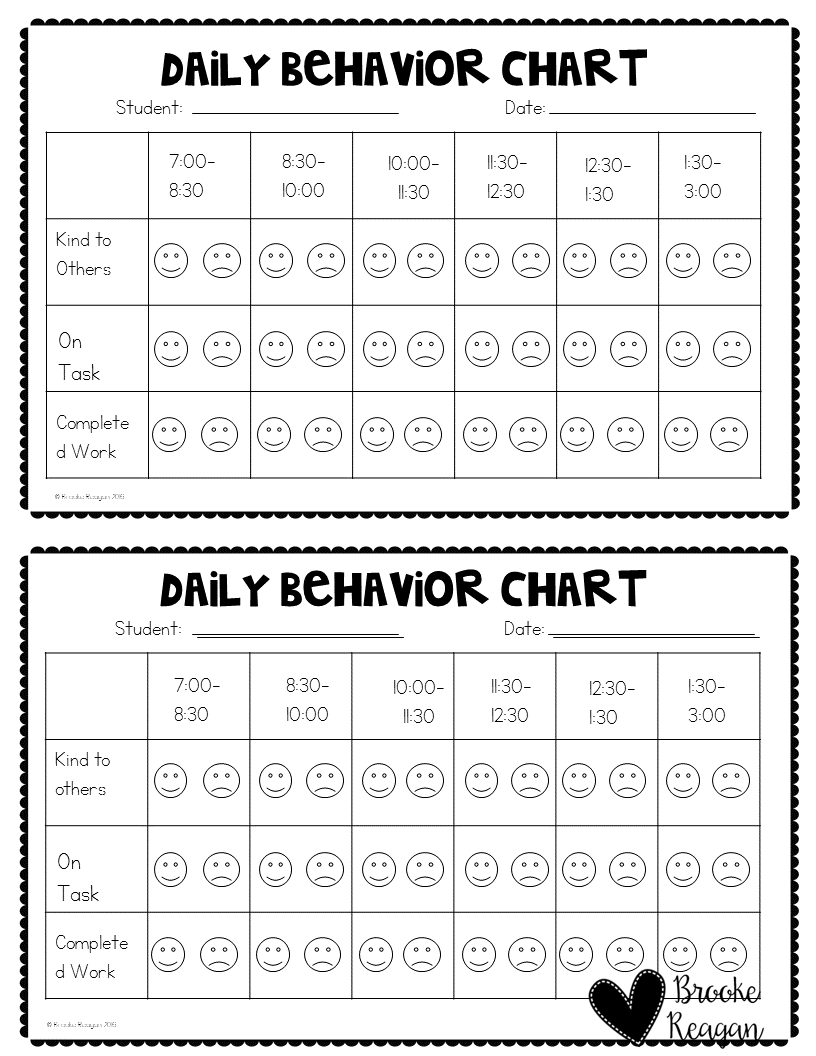 Daily Behavior Chart This Is A Simple And Meaningful Way To Track