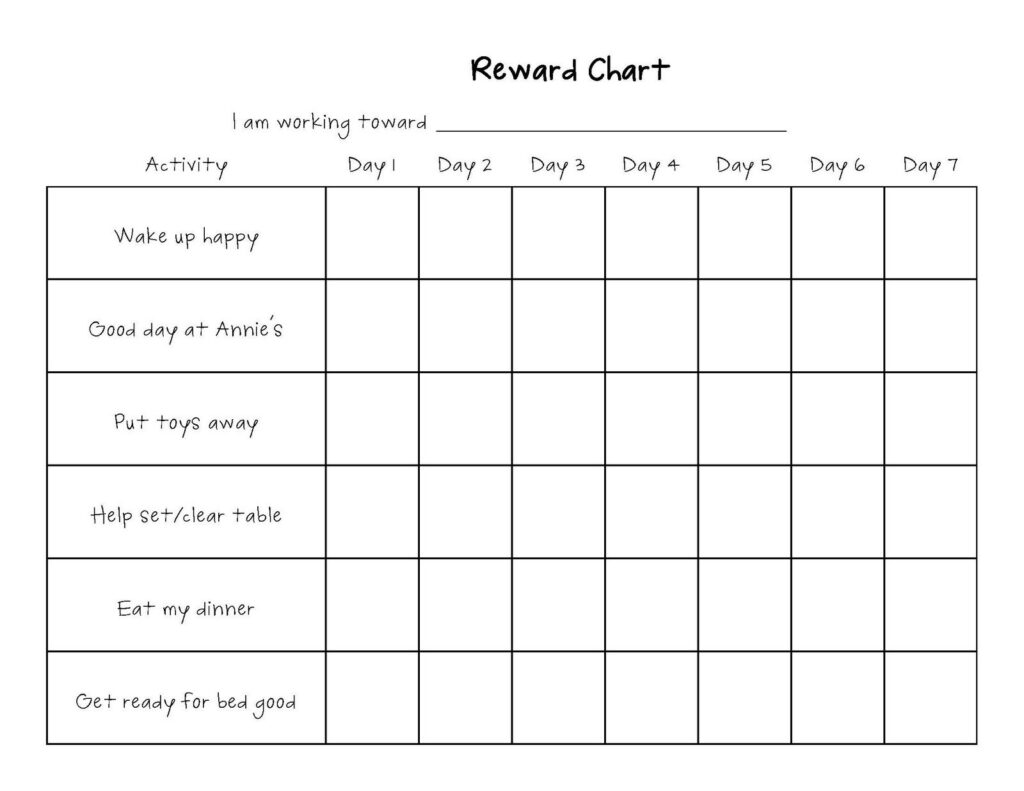 Editable Monthly Behavior Chart Calendar Template Printable