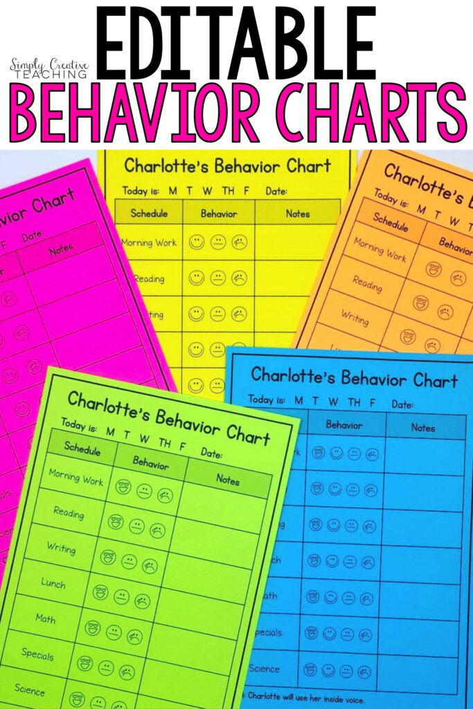 Editable Student Individual Behavior Chart Student Behavior Chart 