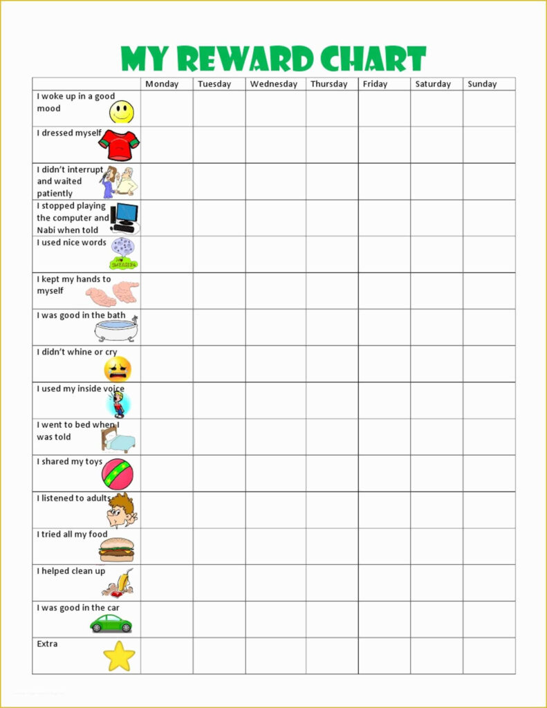 Free Behavior Chart Template Of Good Behavior Chart Printable Printable 