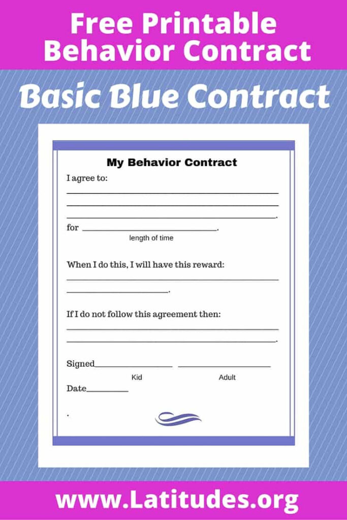 FREE Behavior Contract Blue Style ACN Latitudes