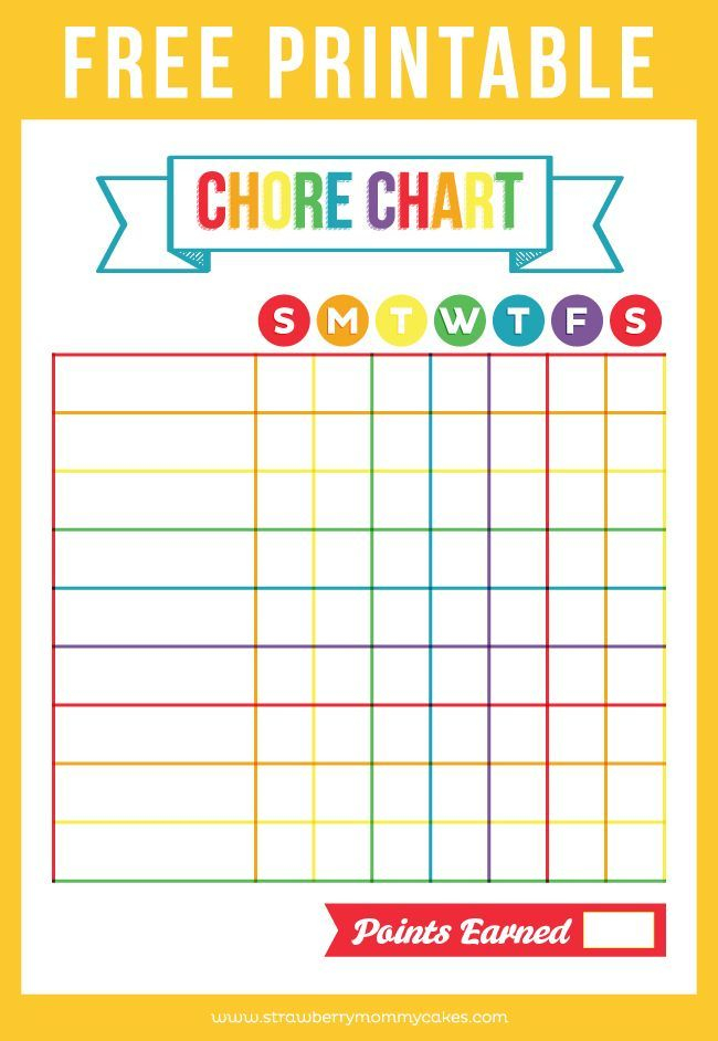 FREE Printable Chore Chart For Kids Chore Chart Kids Printable Chore 