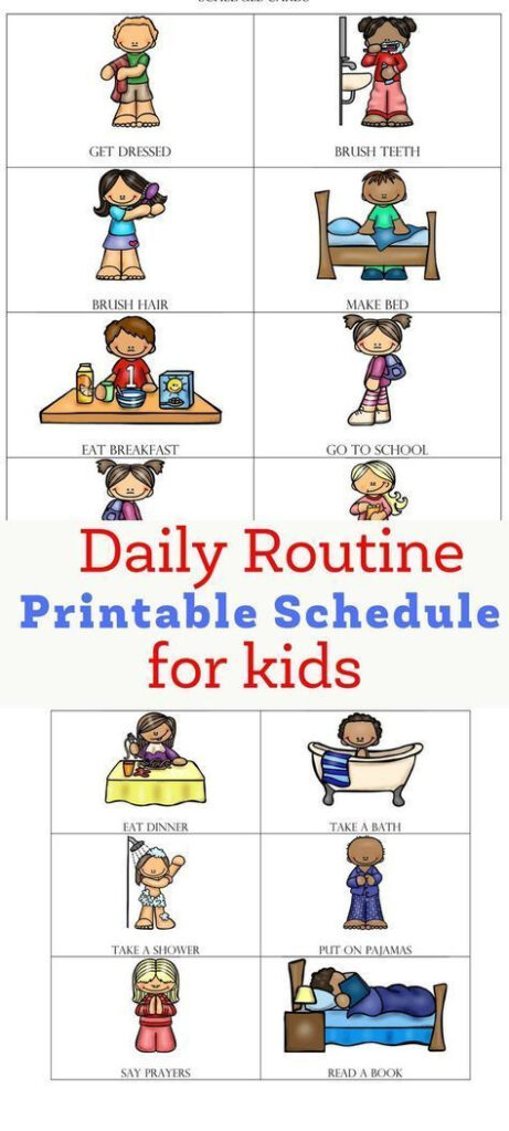 Free Printable Daily Schedule For Children On The Autism Spectrum 