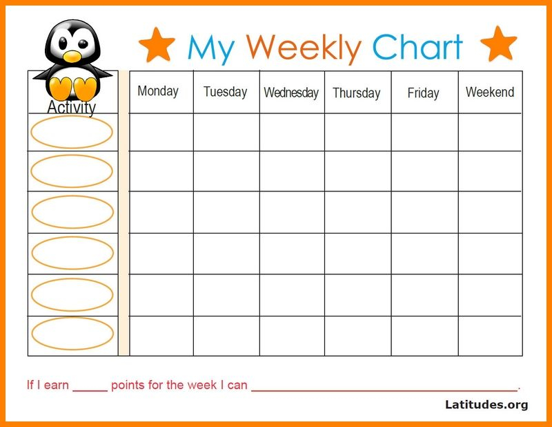 FREE Weekly Behavior Chart Baby Penguin With Images Weekly 