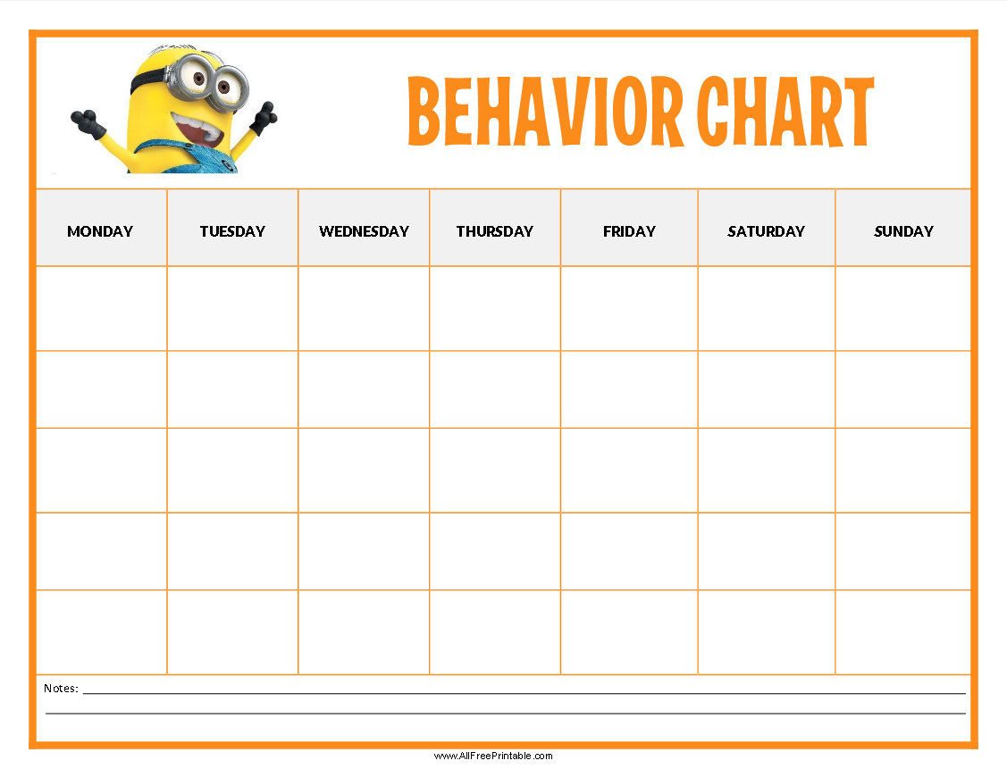 Http allfreeprintable minions behavior chart Free Printable