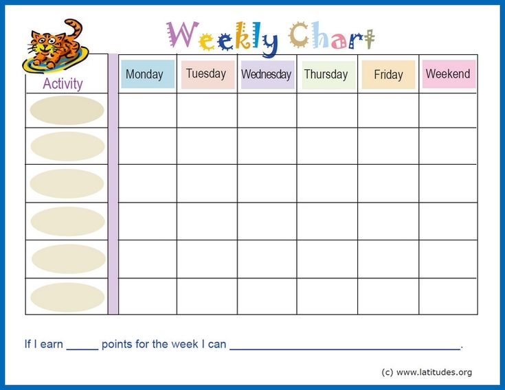 Image Result For Weekly Behavior Chart For Home With Images 