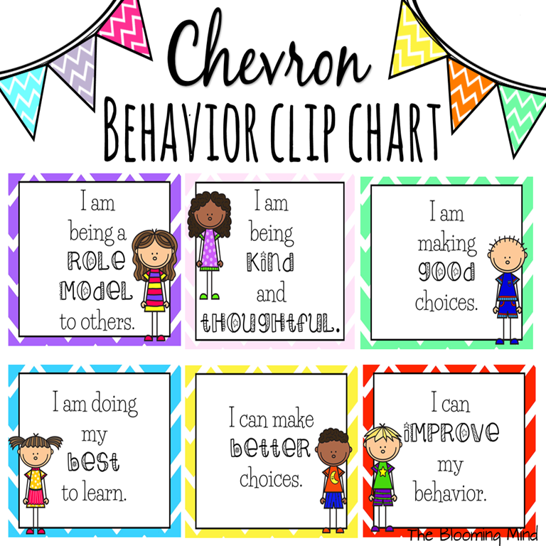Manage Classroom Behavior With This Bright Chevron Clip Chart The 