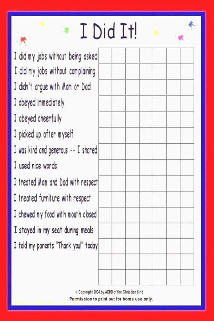 Printable Classroom Behavior Chart Free Template Good Best Of At Home 