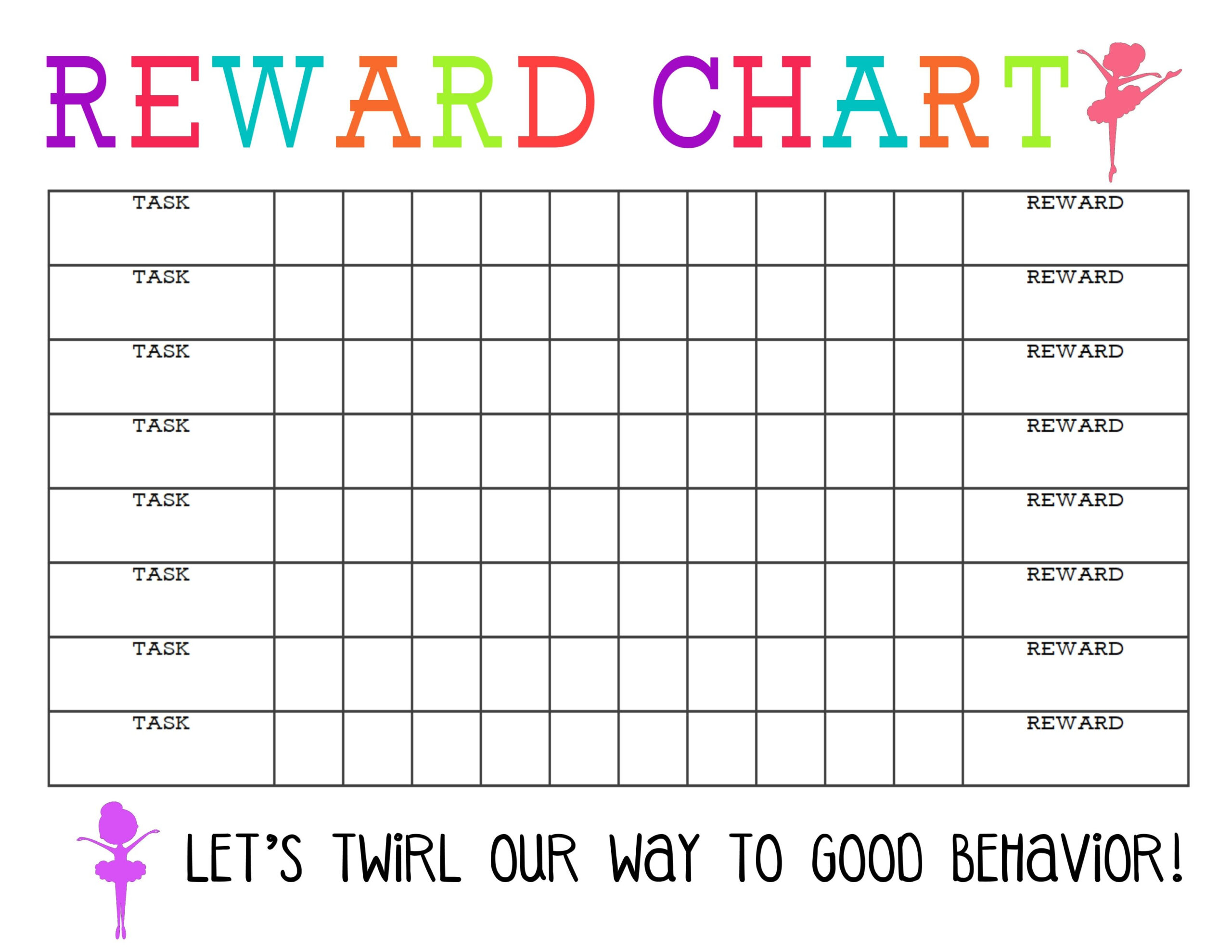 Printable Reward Chart The Girl Creative Free Reward Chart Kids