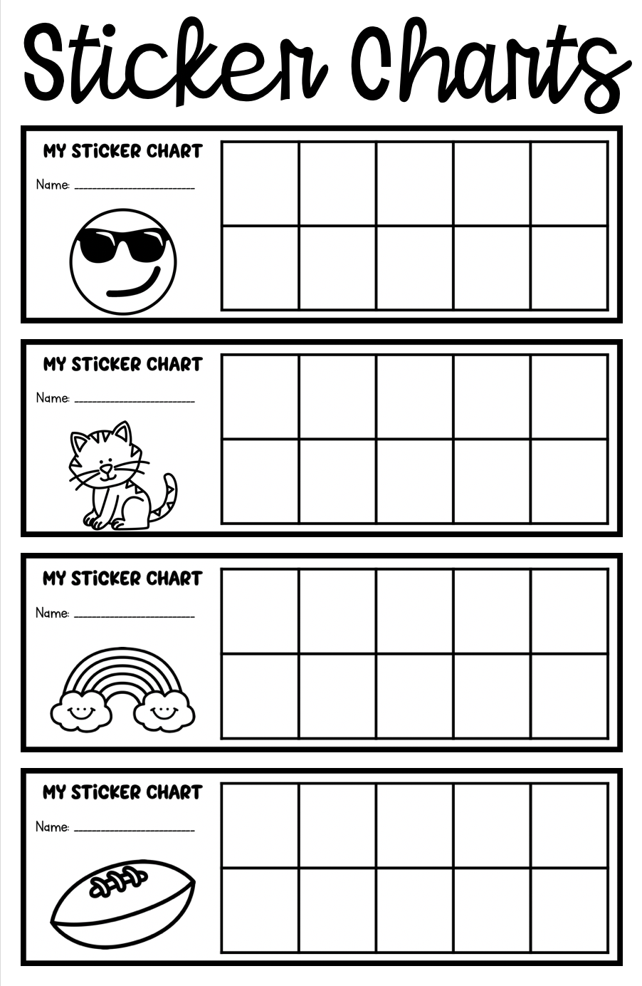 Sticker Charts For Positive Behavior Incentives 124412008442804194