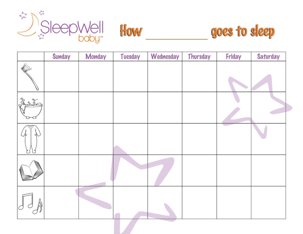 Toddler Bedtime Sticker Chart Printables Sleepwellbaby ca Sticker 