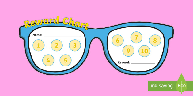 Wearing Glasses Sticker Reward Chart teacher Made 