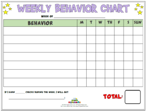Free Printable Weekly Behavior Chart For Kids