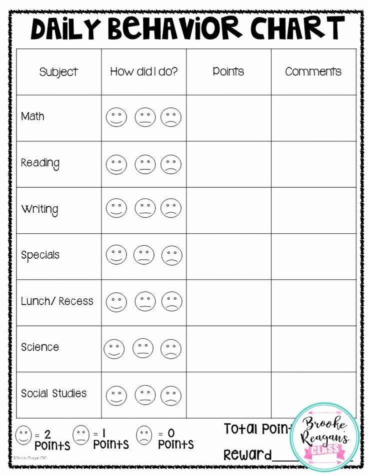 Weekly Behavior Chart Template Beautiful Behavior Charts For Behavior