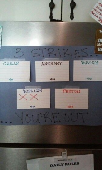 Yes We ve Got 5 Kids This 3 Strike You re Out Chart Is Wonderful If 